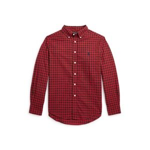 Polo Ralph Lauren Red and Black Boy’s Plaid Cotton Poplin Shirt